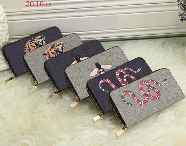

designer bags animal print pattern full zip women clutch bags wallets card holders womens handbag purse