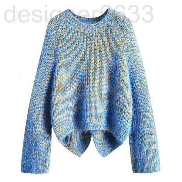 

women's knits & tees designer sweater women's style pullover color contrast lazy thickened sweater loose fashion outer 80xn, White