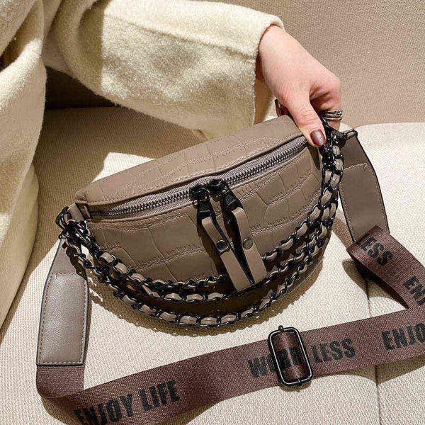 

brand designer chain waist bags women chest fashion crossbody female packs handbag fanny pack lady belt purse 220609