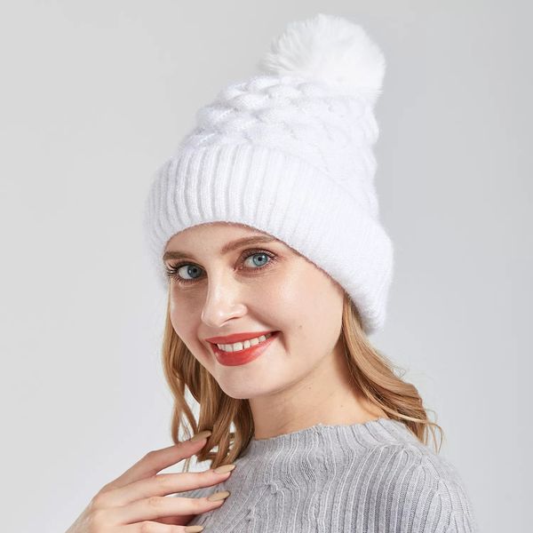 Осенняя зимняя рыбная шкала вязаные шляпы Взрослые пуловер шапочки Casual Women's Word Fort Share Ball Bannet Bannet