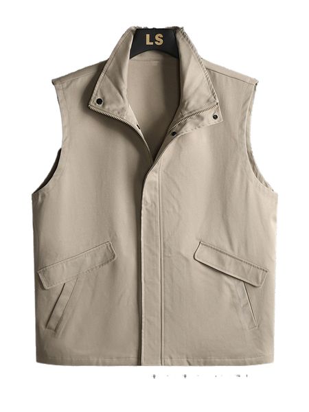 

men zip up vest coat 00ap#, Black;brown