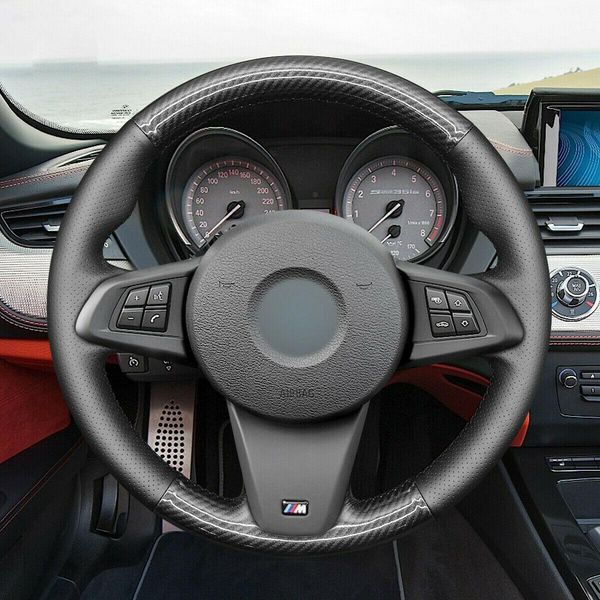 

durable pu carbon fiber leather car steering wheel cover for bmw z4 e89 2009-19