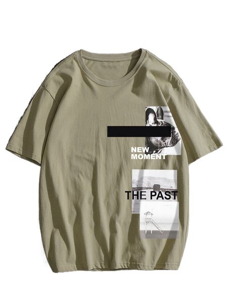 

men dog and letter graphic tee h5m8#, White;black