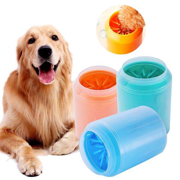 Tragbare Hundepfoten Reiniger Tasse weiche Silikon Kamm Outdoor Haustuch Haustel Füße Waschmaschine Fußreinigung Eimer für Hundepflegezubehör