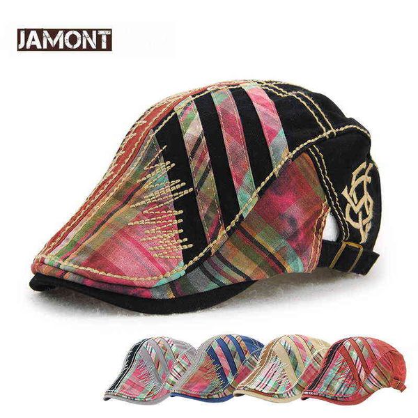 Jamont Yeni Şapka Erkekler Beret Erkek Kadın Pik Kapaklar Ivy Cap Golf Sürüş Güneş Düz Cabbie Newsboy Şapka UNISEX HATS J220722