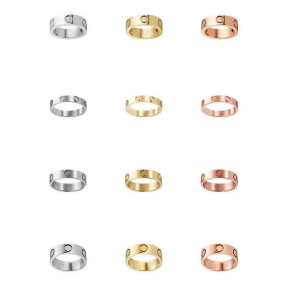 

love rings women designer jewelry ring couple jewellery band titanium steel with diamonds casual fashion street classic silver ros278i