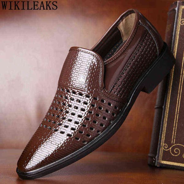 Designer preto Men Sapatos de vestido Couro marrom deslizamento em mocassins brancos Chaussure homme luxe marque scarpe220513