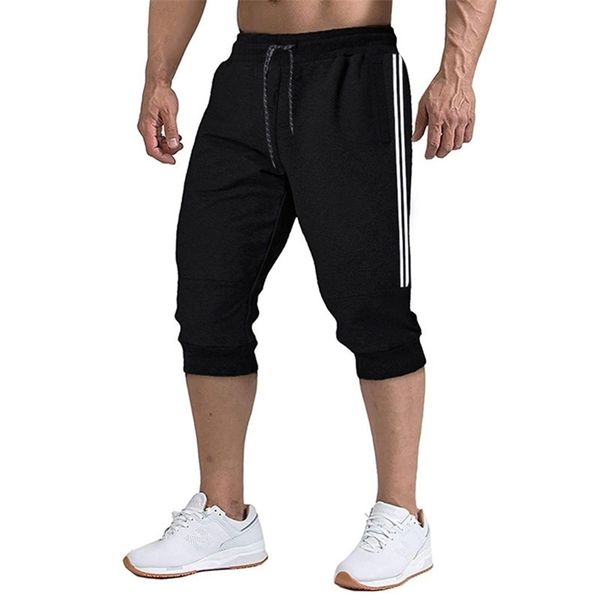 

men jogger casual slim harem shorts soft 34 trousers fashion brand sweatpants summer comfy male xxxl 220524, White;black
