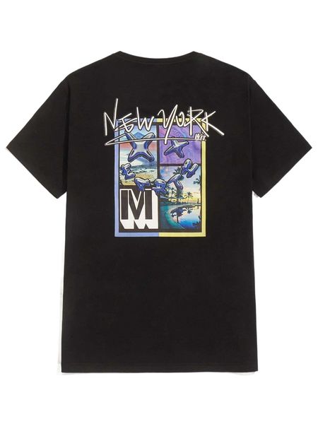 

men letter graphic tee 65de#, White;black