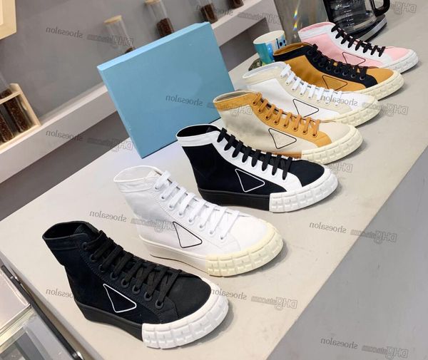 

shoes casual designer pink wheel cassetta re-nylon sneakers high flat fabric runner canvas stitching gabardine