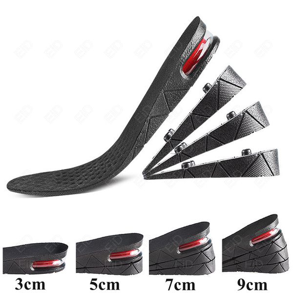 

height increase insoles for men/women 3-9cm cm up invisiable boost arch support orthopedic elevator insoles shock absorption pad, White;pink