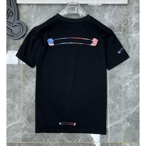 

luxury ch summer brand fashion men's t shirts designers tees correct horseshoe sanskrit cross polos boy graffiti t-shirts women short s, White;black