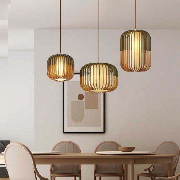 

pendant lamps modern wooden chandelier restaurant creative birdcage homestay hanging lamp coffee shop led japanese