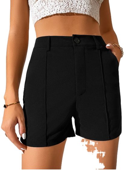 

tall seam detail slant pocket shorts v2hw#, White;black