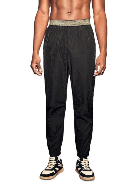 

men contrast trim tapered pants s0tp#, Black