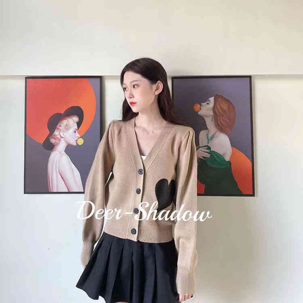 

women's knits & tees autumn co branded leather love bubble sleeve sweater jacket women's, White