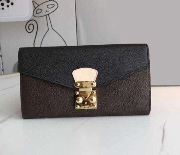 

2021 fashion flowers designer wallets luxurys mens womens leather clutch bags classic letters coin purse with box, Red;black