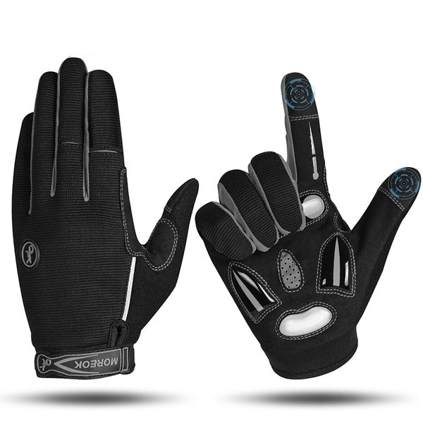 

moreok cycling gloves full finger winter bike 5mm sbr liquid gel padded anti slip shock absorbing touchscreen bicy 220812, Blue;gray