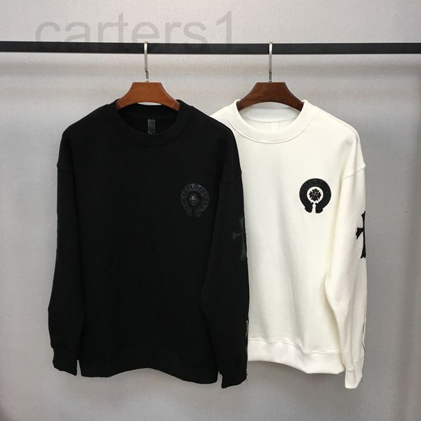 

men's hoodies & sweatshirts designer ch chao brand cross sweater leather label sanskrit round neck pullover men's lovers autumn an, Black