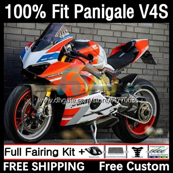 OEM-Karosserie für DUCATI Panigale V 4 V4 S R V4S V4R 2018 2019 2020 2021 Body Kit 1DH.43 Street Fighter V4-S V4-R 18-21 V-4S V-4R 18 19 20 21 Spritzgussverkleidung orange weiß