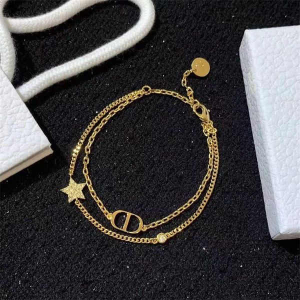 

fine star double layer bracelet women's simple high-grade light luxury versatile bracelet, Black