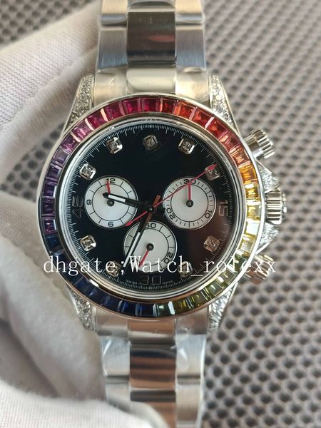 

mens bpf latest wristwatches black dial diamond 40mm cal.7750 eta markers steel bracelet watch chronograph movement automatic watches 116599, Slivery;brown