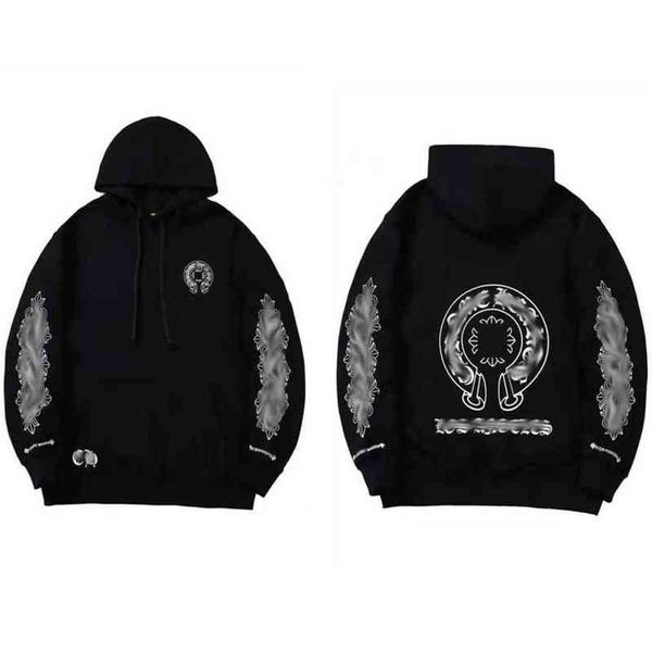 

fashion classic mens hoodies designer luxury zipper ch sweatshirts horseshoe sanskrit cross print pullover hooded sweater women jacket 3hcr, Black