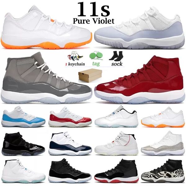 

xi 11 11s men women basketball shoes 25th anniversary 72-10 cherry pure violet cool grey bred concord space jam gamma sports legend blue tra