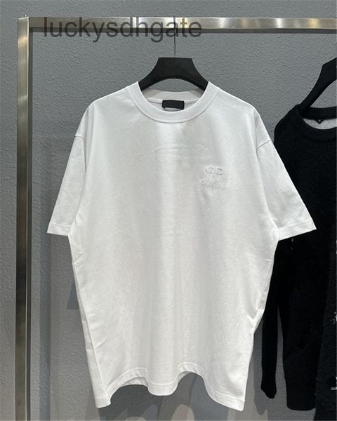 

designer bal t shirt and shirts high version 22ss early spring new front embroidered letter printing couple's back bb luminous graffiti, White;black