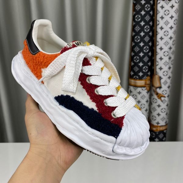 

2022 designer shoes boots suede stitching sneakers retro mesh breathable trainers mens womens leather sneaker black round toe shoe 0617