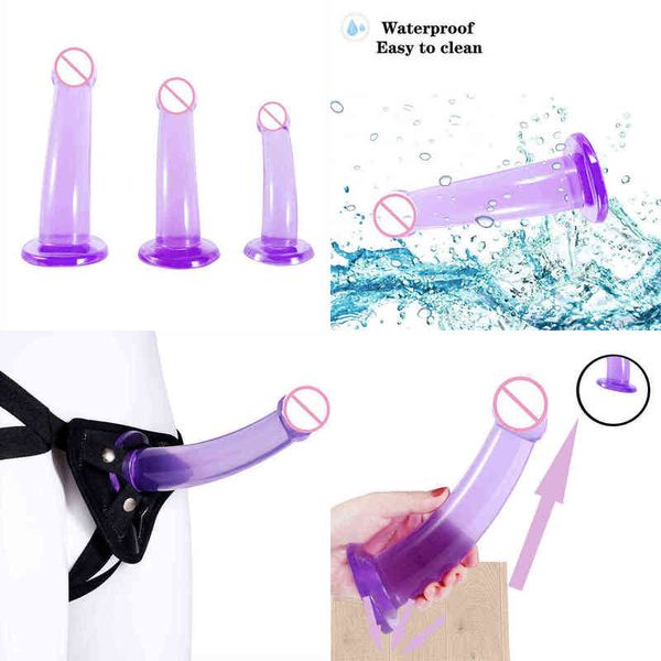 NXY DILDO DONGS Purple Dildo Wear Masturbation Device Sex Products Suction Cup для интереса женщин Анальная плавка для мужчин на заднем дворе 220514