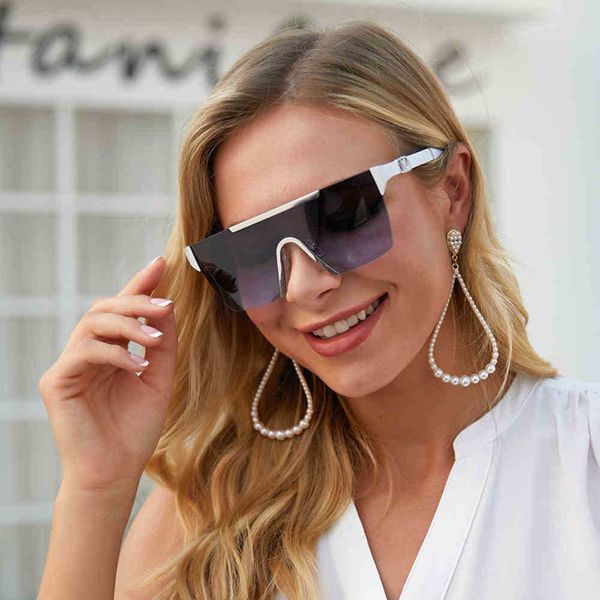 

2022 new large frame sunglasses men's and women's trend guqx, White;black