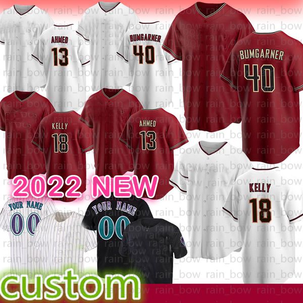 Camisa de beisebol 51 Randy Johnson 40 Madison Bumgarner Luis Diamondback Gonzalez Christian Walker Carson Kelly Nick Ahmed Stuart Fairchild Seth Beer