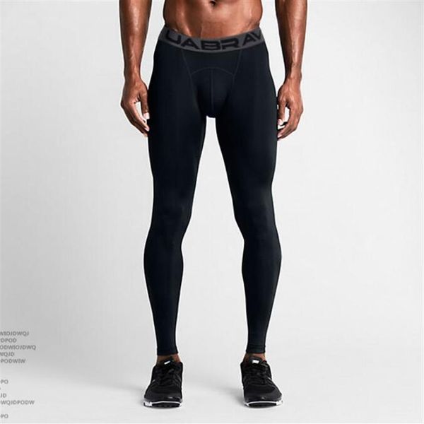 

new elastic quick-drying breathable sports fitness trousers men's basketball sports tights compression running pants long pan2829, Black