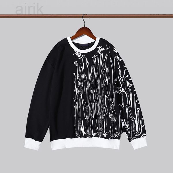 

2023 mens hoodies designer reflective tie dye contrast color letter pattern women trendy sweatshirt autumn long sleeve pullover /2xl/2xl, Black