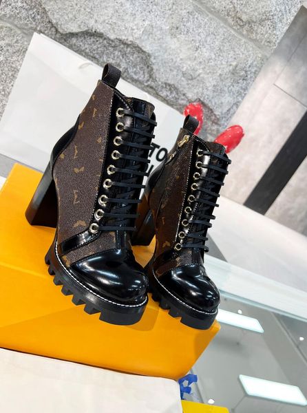 

new star trail ankle boot patent leather lace-up ankle boots, Black