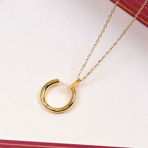 

fashion classic gold plated diamond pendant necklace ladies jewelry for lover engagement stainless steel fade wedding party nail design, Silver