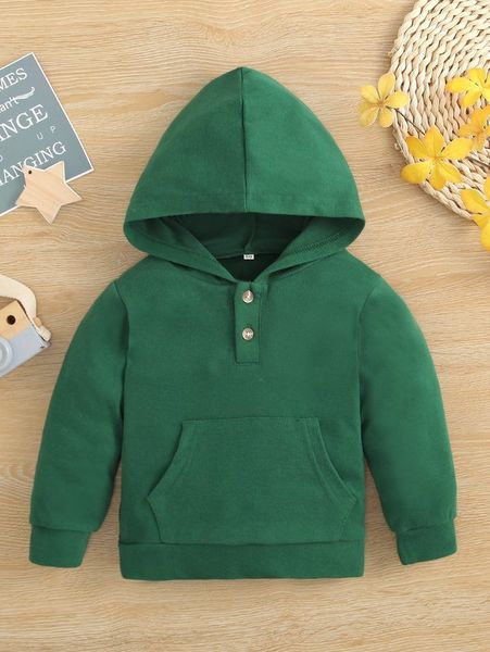 

baby half button hoodie she, Black