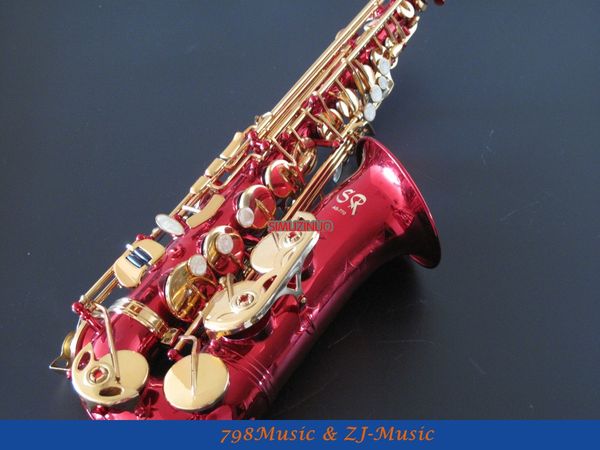 

eb alto saxophone red body and lacquer gold key