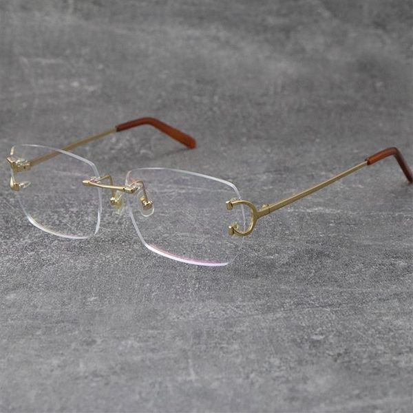 

brand frames outdoor design classical model glasses rimless optical designer brand with c decoration wire frame unise229b, Silver