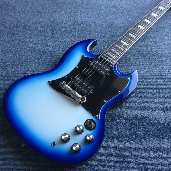 

delivery, customized electric guitar, rosewood fingerboard blue guitar
