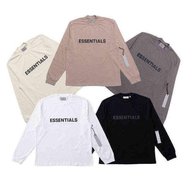 

essential silicone pressure glue letter long sleeve t shirts god high street loose breathable pure cotton designer play coffee skateboard du, White;black