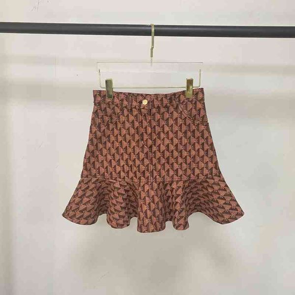

skirts french single s early spring jacquard ruffle a-shaped high waist hip wrapped denim skirt for women, Black