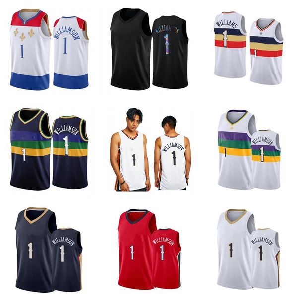 

basketball jersey 1 williamson 2002-23 new season men youth city jerseys in stock, Black;red