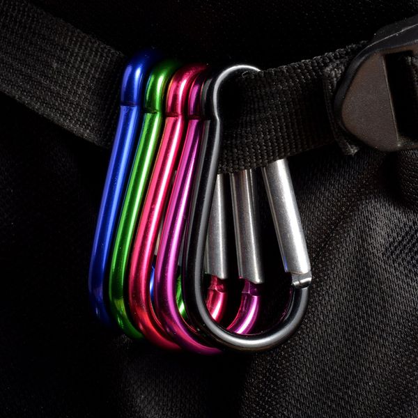 Outdoor Gadget Carabiner Portachiavi Portachiavi Keyring Key Catena Portachiavi All'aperto Campo Snap Clip Gancio Keychains Escursionismo In Acciaio inossidabile in metallo in alluminio