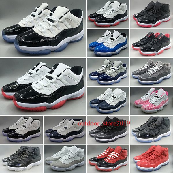 

shoes sneakers 11s cherry cool grey concord gamma blue fire red oreo bred black cat white cement women sports