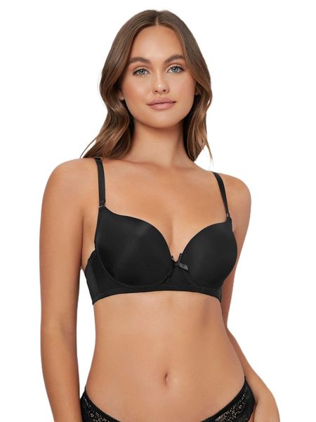 

solid underwire bra b0ub#, Black;red