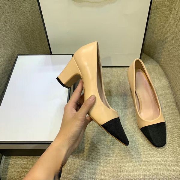 

leather baghead sandals 2022 new classic flat bottom color op13 back air shallow mouth thick high heel hollow single shoes for women, Black