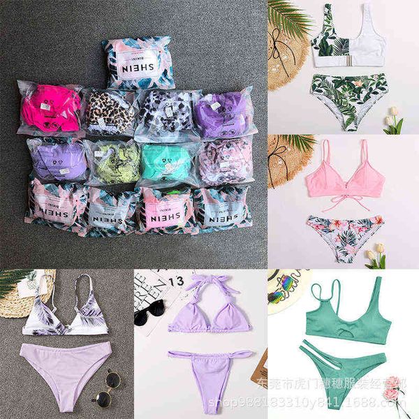 

xiyin sheen swimsuit bikini high waist split small fresh swimsuit, White;black