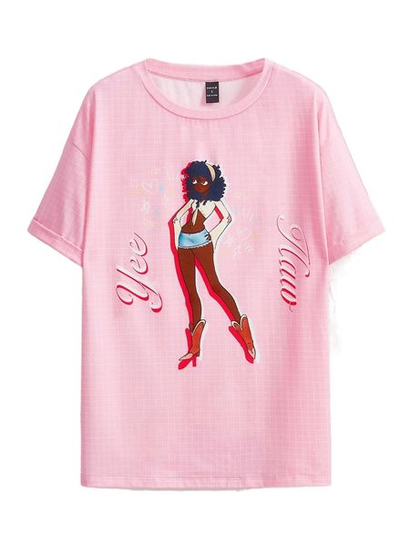 

x thepeachsoda letter & figure graphic tee m2cg#, White